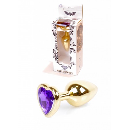 Plug - Jawellery Gold Heart PLUG- Purple