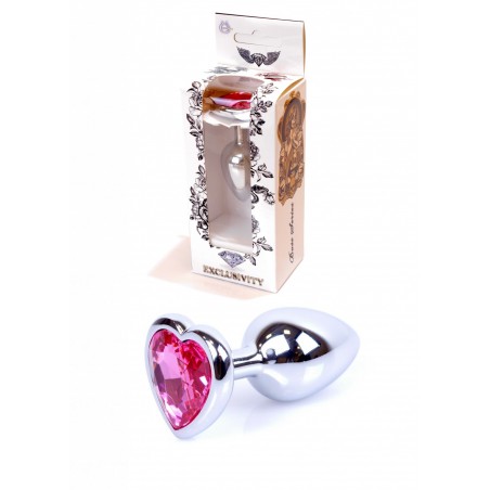 Plug - Jawellery Silver Heart PLUG- Pink