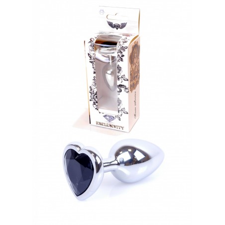 Plug - Jawellery Silver Heart PLUG- Black