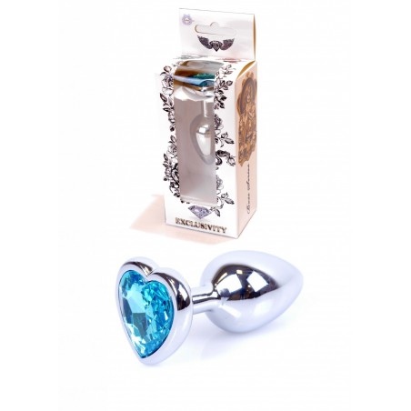Plug - Jawellery Silver Heart PLUG- Light Blue