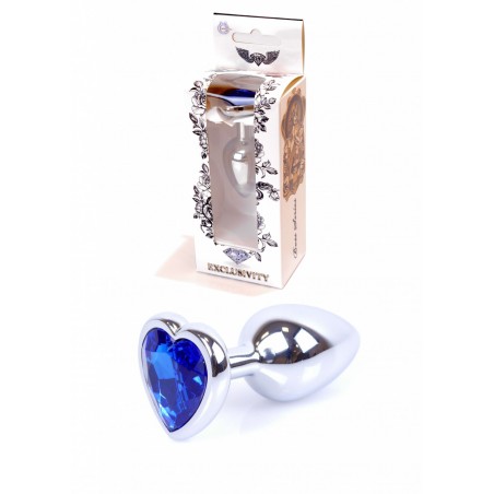 Plug - Jawellery Silver Heart PLUG- Dark Blue
