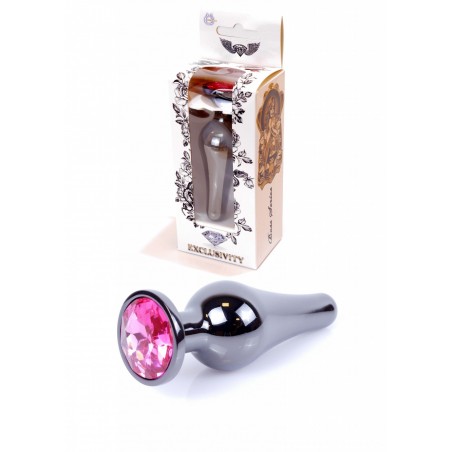 Plug - Jawellery Dark Silver BUTT PLUG- Pink