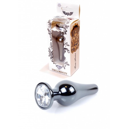 Plug - Jawellery Dark Silver BUTT PLUG- Clear
