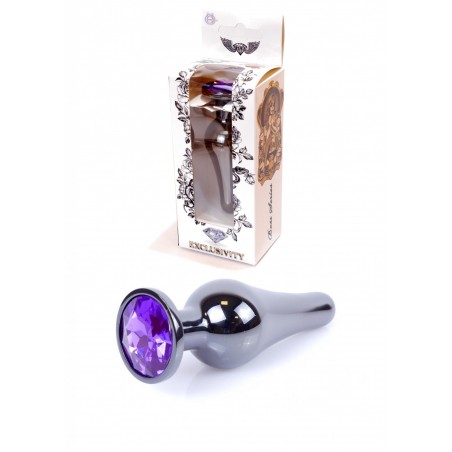 Plug - Jawellery Dark Silver BUTT PLUG- Purple