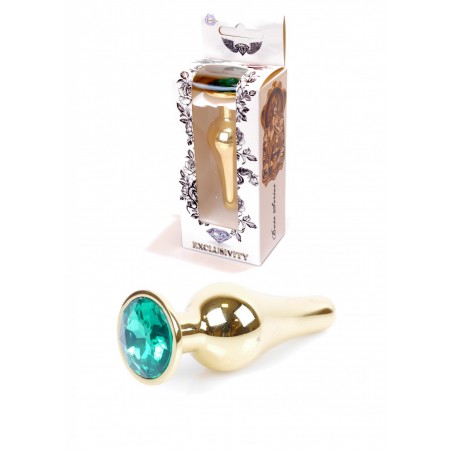 Plug - Jawellery Gold BUTT PLUG- Green