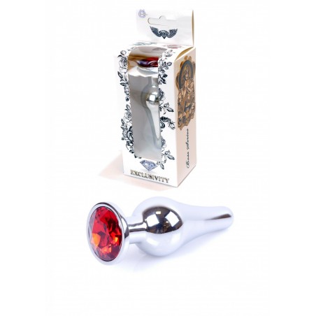 Plug - Jawellery Silver BUTT PLUG- Red