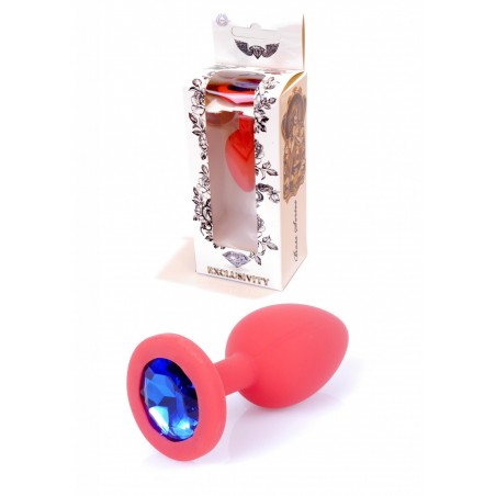 Plug - Jawellery Red Silikon PLUG Small- Blue Diamond