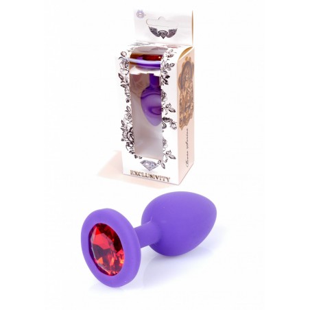 Plug - Jawellery Purple Silikon PLUG Small- Red Diamond