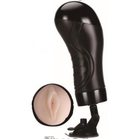 Bull power black wallmounted vibrating masturbator