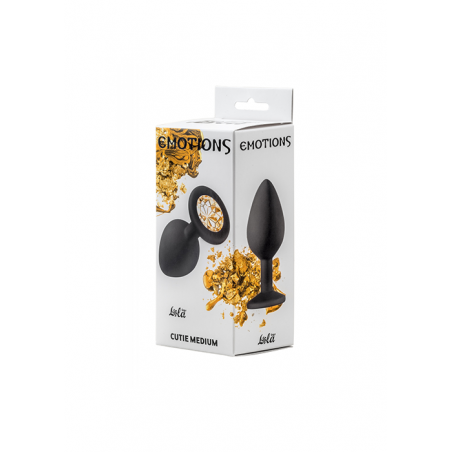 Plug-Anal Plug Emotions Cutie Medium Black golden crystal