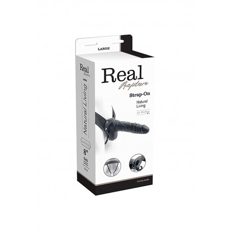 Proteza-FALLO STRAP ON CAVO REAL RAPTURE 8 BLACK WITH BALLS