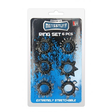 Pierścień-MENZSTUFF 6PC STRECHEABLE RING SET