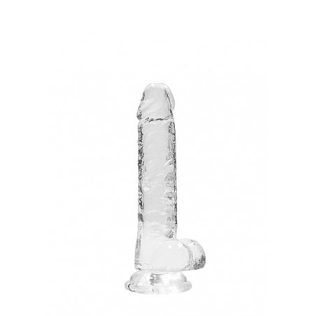 7" / 18 cm Realistic Dildo With Balls - Transparent