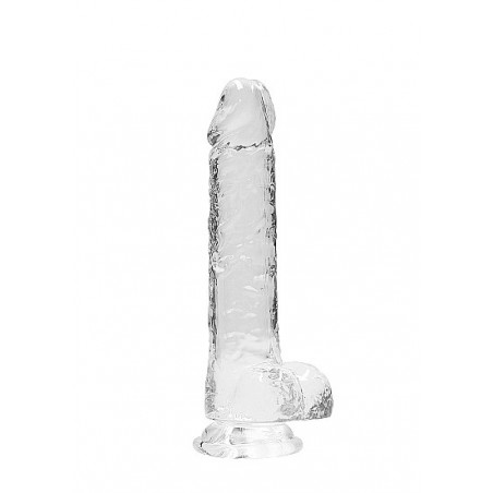 8" / 20 cm Realistic Dildo With Balls - Transparent