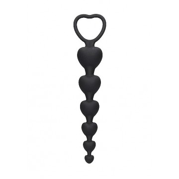 Anal Heart Beads - Black