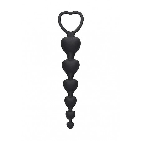 Anal Heart Beads - Black