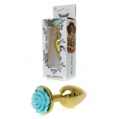 Plug-Jewellery Gold PLUG ROSE- Light Blue