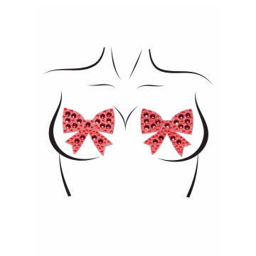 Rhinestone bow nipple jewels